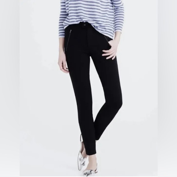 J. Crew Pants - J. Crew Pixie Snap Front Leggings Ponte Knit Skinny Pants Black Zipper. 8T tall.
